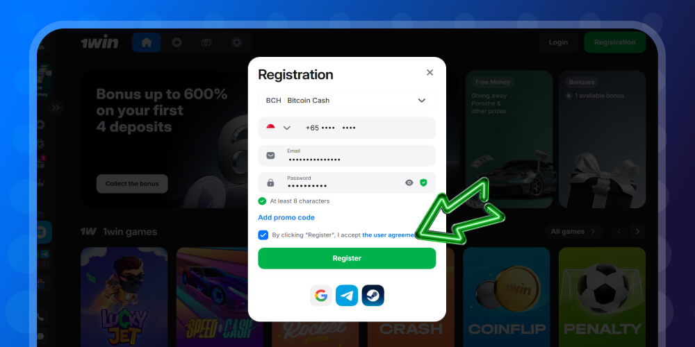 click on the register button
